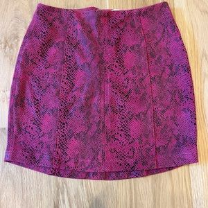 Pink and Black Snake Print Pants Store Mini Skirt - small